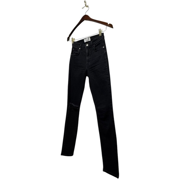 REFORMATION High & Skinny Jean Faded Black Destroyed 23 - Picture 5 of 9